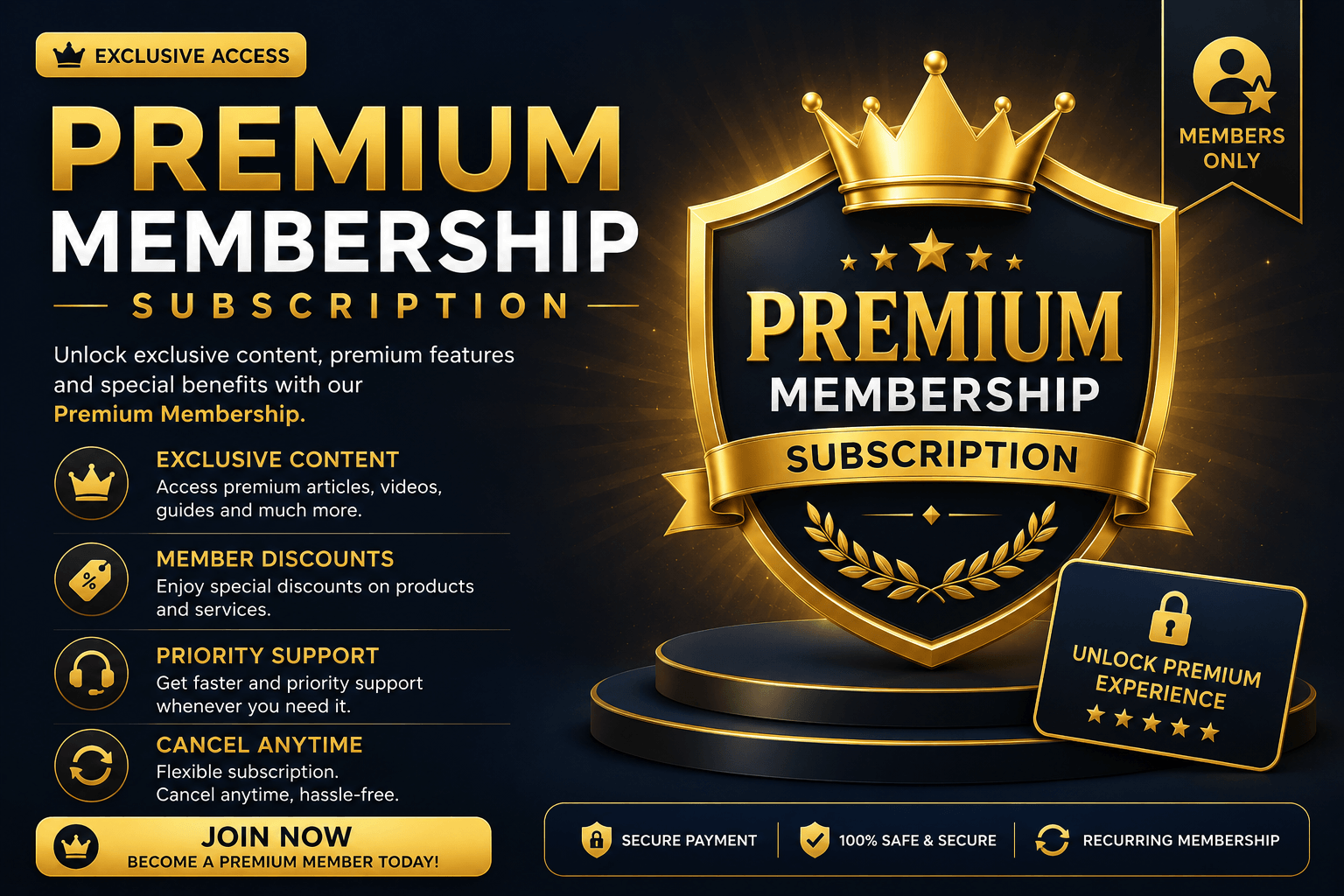 Premium membership subscription
